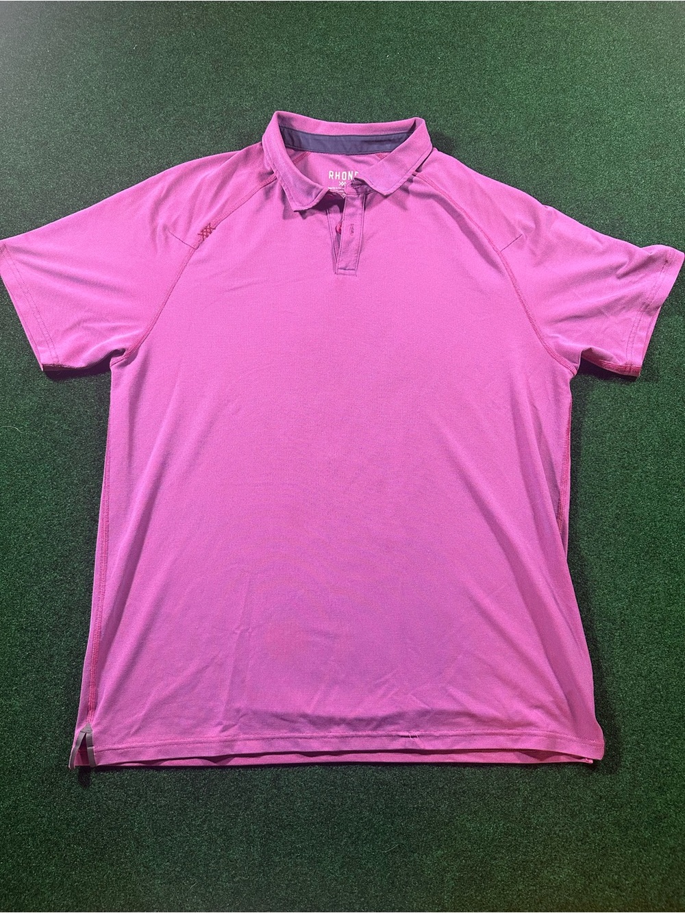 RHONE Men's Bright Pink Athletic Polo